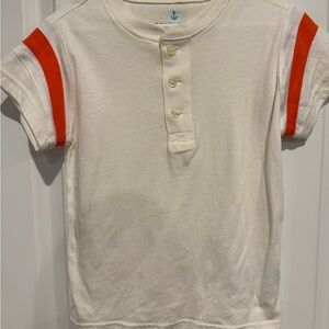JCrew Kids Cream and Red/Orange Striped Shirt